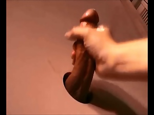 sucking a nice hard cock at gloryhole