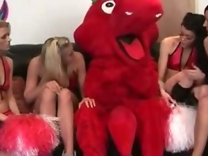 Cfnm horny cheerleaders and their mascot