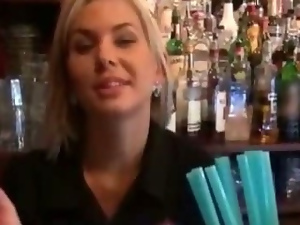 Pretty barmaid payed for hardcore fucking with stranger