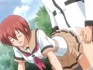 Lovely anime taking a hard hummer