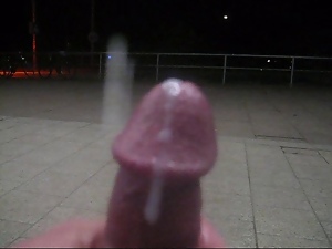 Public cum outside subway station at night