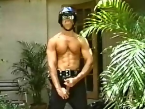 Police Officer Masturbates in Uniform and Helmet