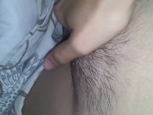 Ex-gf finger to orgasm again, with hairy pussy now (POV)