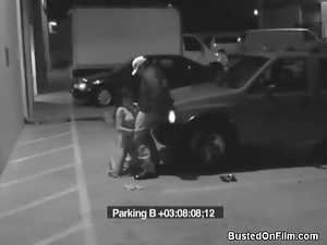 Security guard blown by slut in parking lot